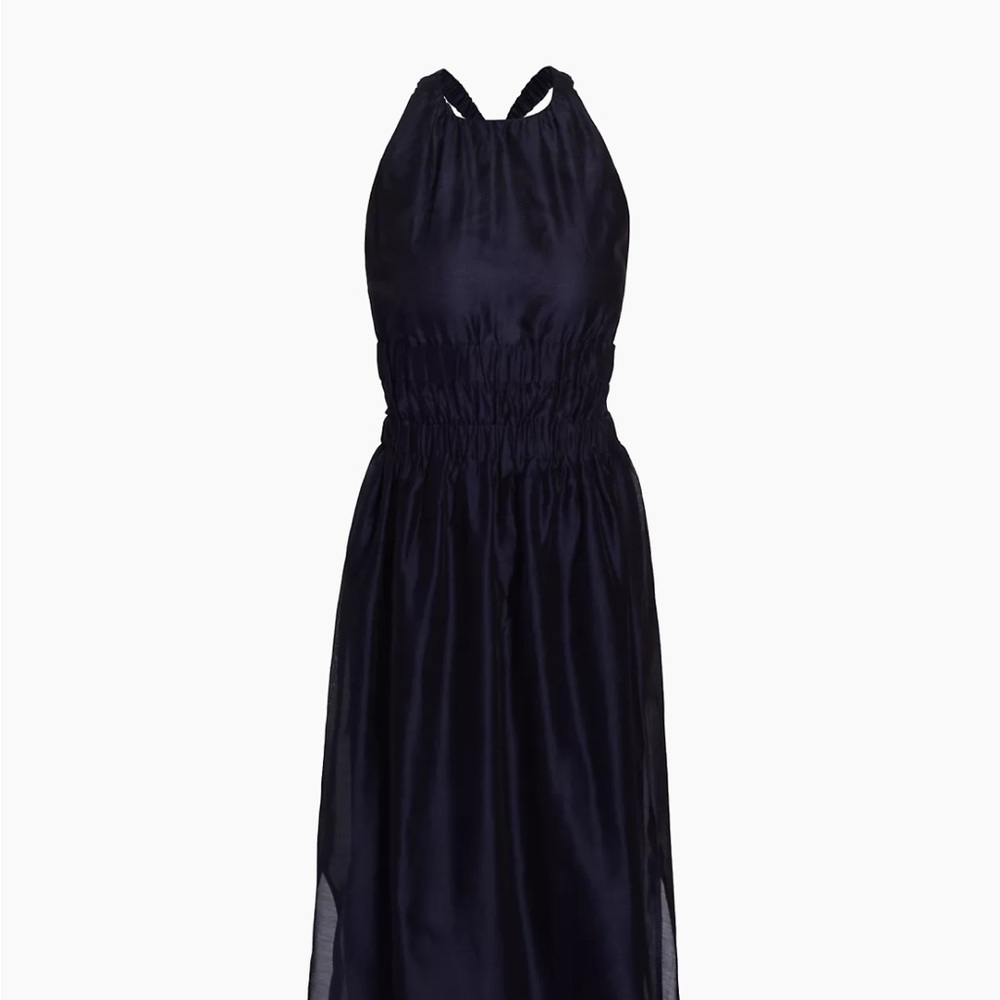 SIR Cross Back Linen Dress, Black